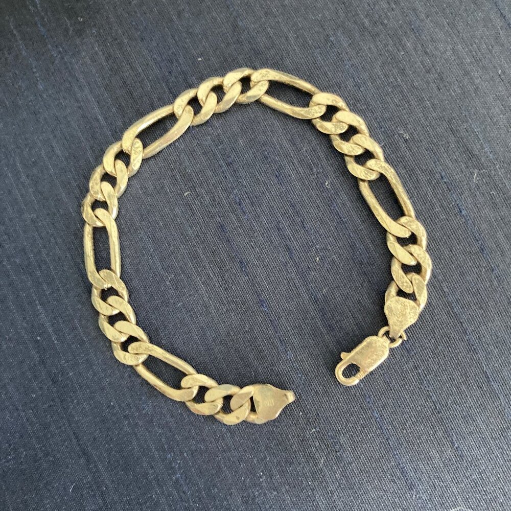 Vintage Italy Sterling Silver 925 Figaro Bracelet 8"